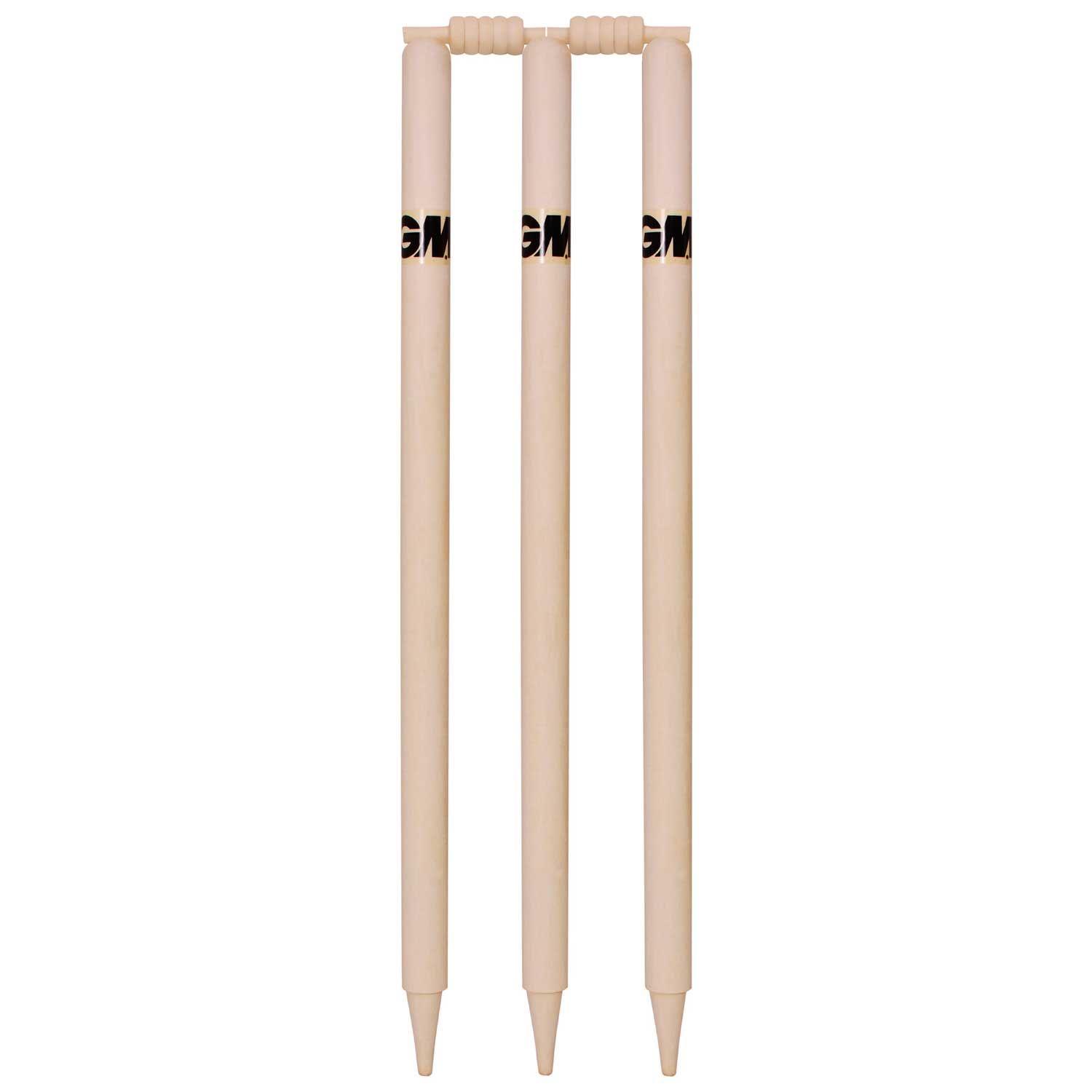 GM Bleached & Polished Cricket Stumps Set of 6 Stumps & 4 Bails (Box Packing)